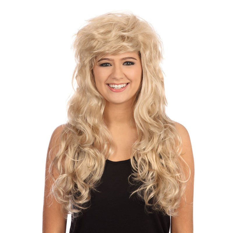 Womens Rock Chick Blonde Wigs Female Halloween Costume_1 BW656