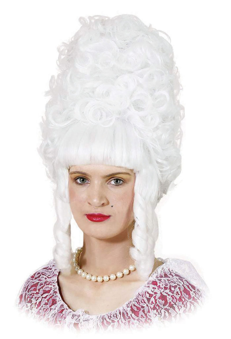 Womens Lady Pompadour White Wigs Female Halloween Costume_1 BW703