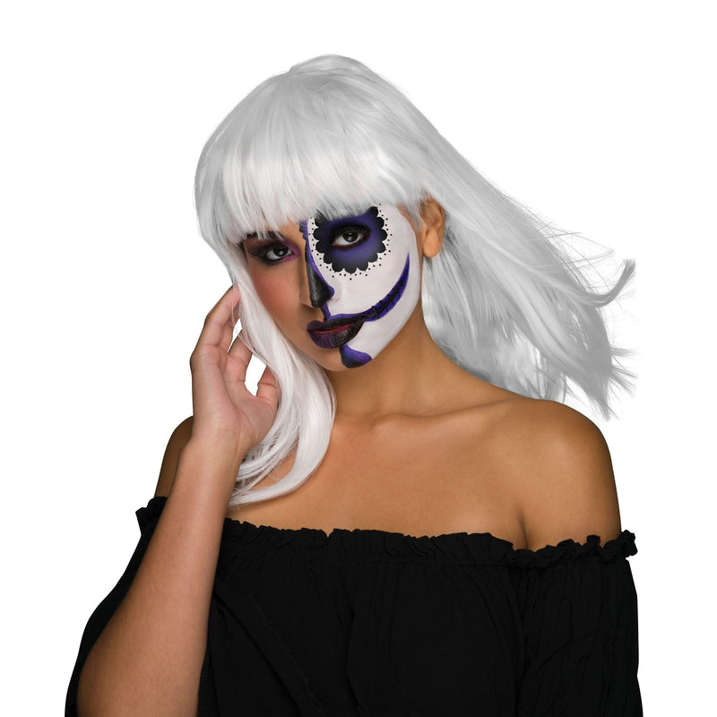 Womens Chic Doll White Wigs Female Halloween Costume_4 