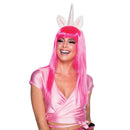 Womens Passion Long Neon Pink Wigs Female Halloween Costume_3 