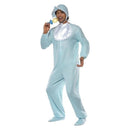 Baby Boy Romper Costume Blue with Fleece Bodysuit Bonnet and Bib 1