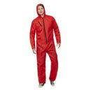 Bank Robber Jumpsuit Red Zipped Adult All In One Hooded Jumpsuit 1