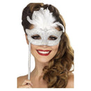 Baroque Fantasy Eyemask Adult Silver Handle 1