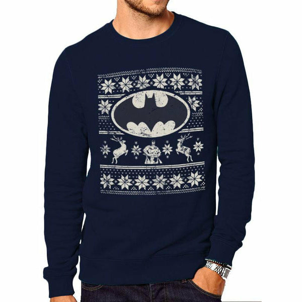 Batman Fair Isle Logo Crewneck Sweatshirt DC Adult Batman Fair Isle Logo Crewneck Sweatshirt DC Adult
