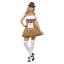 Bavarian Beer Maid Costume Brown Short Dress and Apron 1