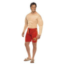 Baywatch Lifeguard Costume Muscle Suit Adult Red Shorts 3