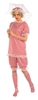 Beachside Bettie Costume Womens Striped Swimsuit 1