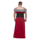 Bearded Lady Costume Adult Red Corset Dress Headband and Beard 2