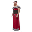 Bearded Lady Costume Adult Red Corset Dress Headband and Beard 3