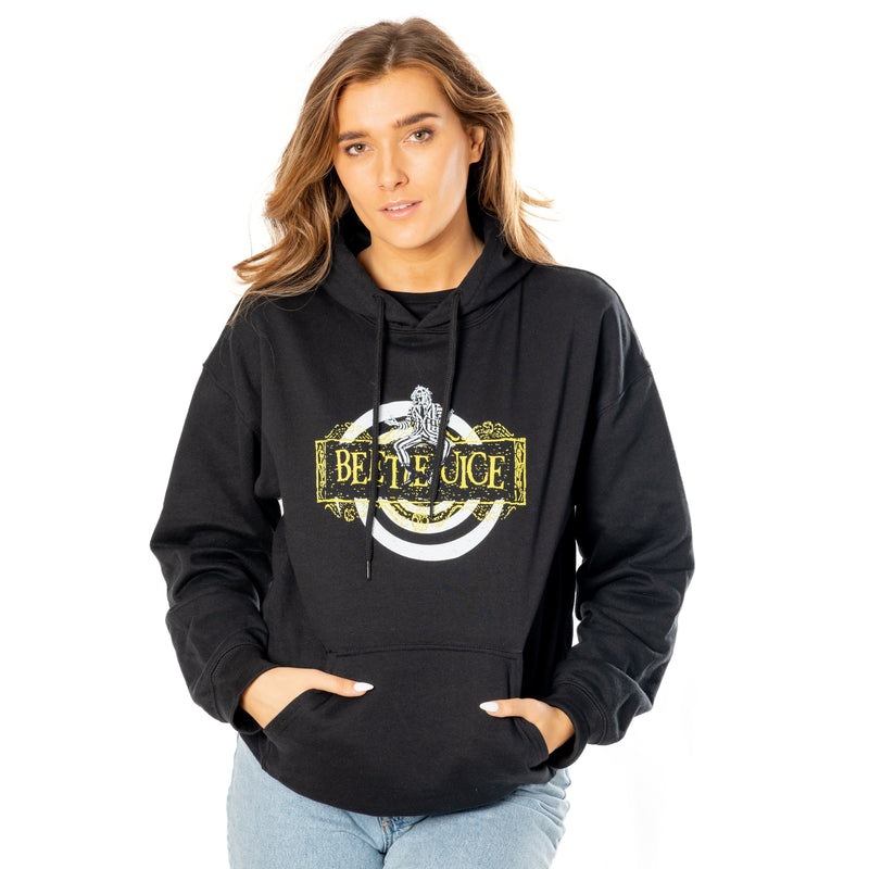 Beetlejuice Adult Unisex Black Spiral Hoodie_3