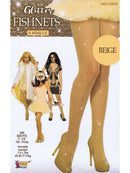 Beige Glitter Sparkle Party Hold Ups Fishnet Stockings 2