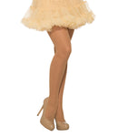 Beige Glitter Sparkle Party Hold Ups Fishnet Stockings 1