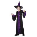 Kids Bewitched Costume Black and Purple Velour Witch Dress and Hat 1
