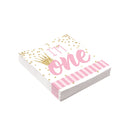 Birthday 1st Girl White Napkin 25cm X 25cm 1