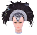 Black Feather Helmet with Silver Jewel and Plume 1