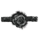 Black Flapper Headband with Rose Boa Costume Accessory 1