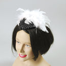 Black Sequin Hat with Feather Gangster Moll Costume Accessory 1