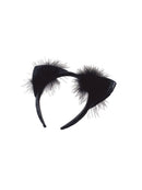 Black Vinyl Cat Ears on Headband 2
