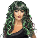 Blood Drip Monster Wig Ladies Green Black Long Hair 1