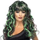 Blood Drip Monster Wig Ladies Green Black Long Hair 1