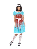 Bloody Murderous Twin Shining Adult Costume Blue Dress with Blood Effect 1