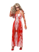 Bloody Prom Queen Costume Adult White Red 1