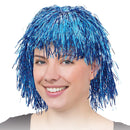 Blue Tinsel Wig Fringe Clown Hair 1