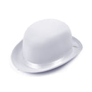 Bowler Hat White Satin Look Ribbon Trim 1