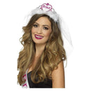 Braut Tiara Adult White Pink 2