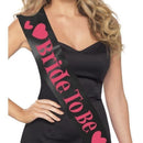 Bride To Be Sash Black with Pink Lettering 2