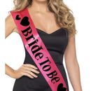 Bride To Be Sash Pink with Black Lettering 2