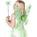 Butterfly Wings and Wand Kids Green Fairy Costume Accessory Set 1