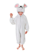 Mouse Costume Plush White Jumpsuit for Kids