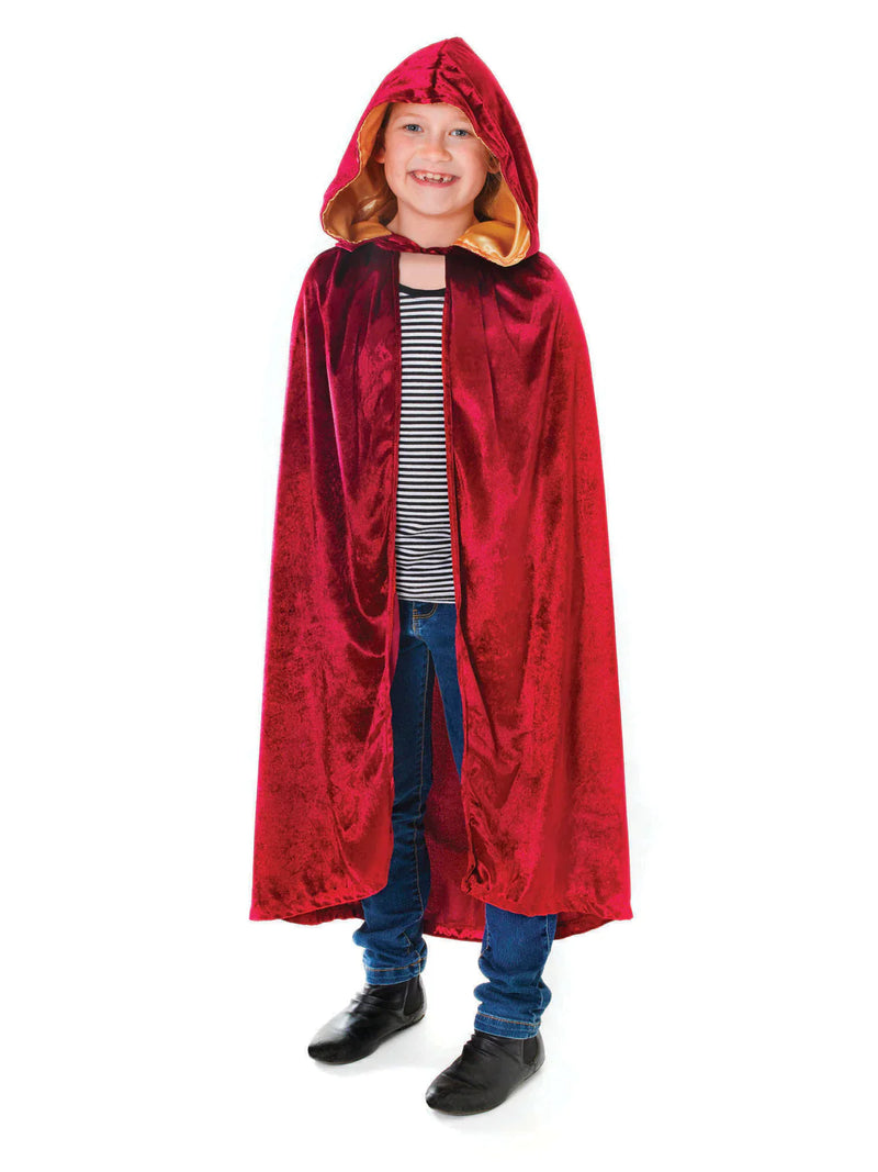 Velvet Hooded Cloak Childrens Costume 88cm Long