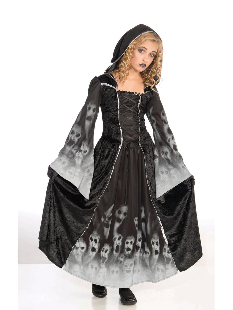 Forgotten Souls Childrens Costume Black Hooded Dress