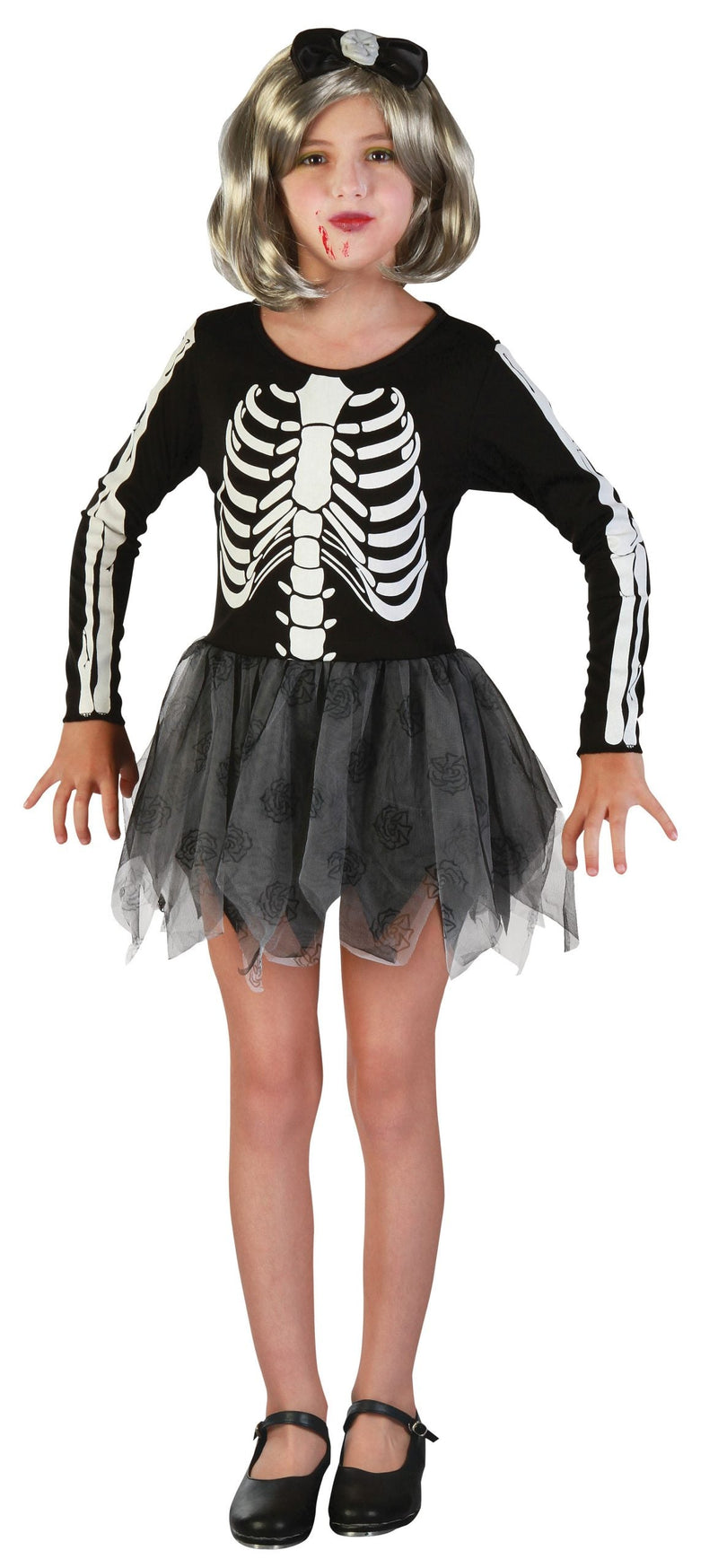 Skeleton Girl Large Childrens Costume Female_1 CC218