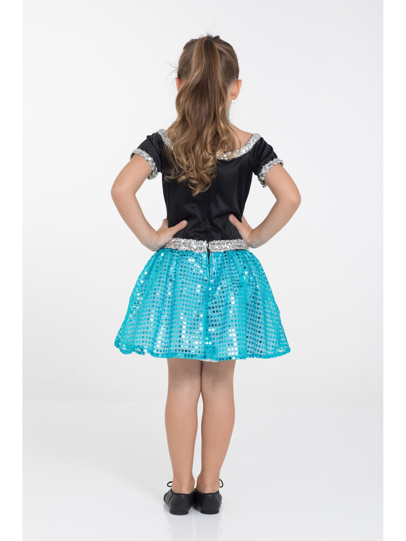 Rock and Roll Sequin Dress Turquoise Poodle Girl Costume