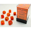12mm d6 Dice Block: Vortex Dice Orange with Black 1