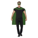 Superhero Cape Adult Green with Matching Green Eyemask 2
