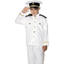 Naval Captain Costume Child Kids White Jacket Trousers and Hat 3