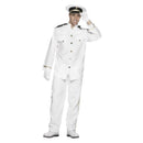 Captain Navy Sailor Costume Adult White Jacket Trousers Cap Gloves Top Gun Officer 1