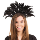 Carnival Headdress Black Feather Costume Accessory 1