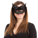 Cat + Black Marabou Feather Trim G F Eye Masks Unisex 1