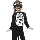Cat Costume Kids Black White Bodysuit Bell and Mask 3