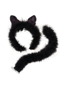 Cat Set Marabou Trim Instant Disguise Black Fluffy Ears and Tail 2