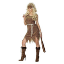 Cavewoman Costume Dress Brown Velour with Headband and Belt 1