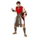 Centurion Costume Adult Brown Red Body Armour Robe Armour Accessories for Legs Arms Wrist and Neck 1