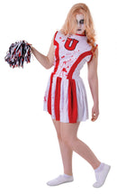 Cheerleader Bloody With Pom Teen Costume Female Uk Size 6 10 28" 30" Chest 1