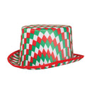Chequered Top Hat Red Green White 1