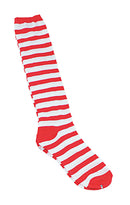 Clown Socks Red White Striped Adult Wheres Wally 1